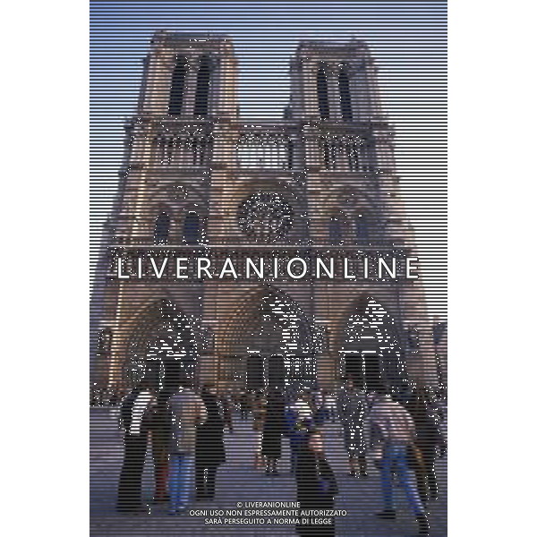La cattedrale di Nostra Signora di Parigi, Notre-Dame de Paris in Francia nel 1985. © ARCHIVIO / AGENZIA ALDO LIVERANI SAS