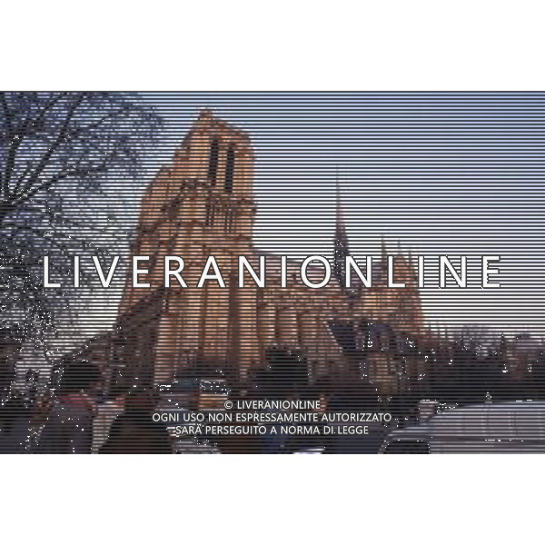 La cattedrale di Nostra Signora di Parigi, Notre-Dame de Paris in Francia nel 1985. © ARCHIVIO / AGENZIA ALDO LIVERANI SAS