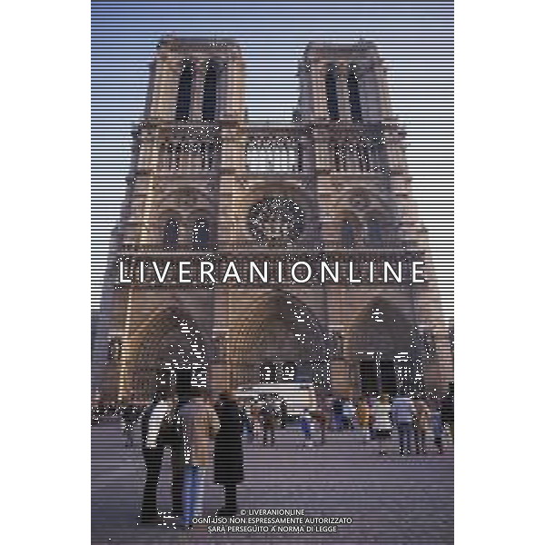 La cattedrale di Nostra Signora di Parigi, Notre-Dame de Paris in Francia nel 1985. © ARCHIVIO / AGENZIA ALDO LIVERANI SAS