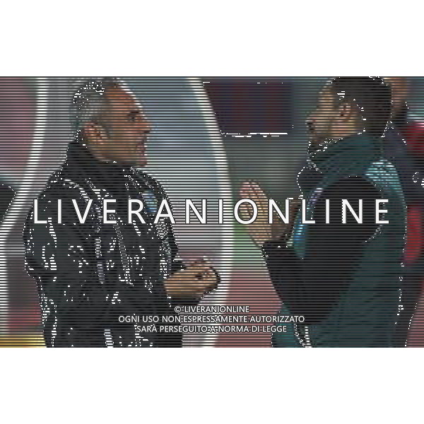 IMOLA 16 04 2019 IMOLESE CALCIO-FERAPISALO\' 3-1 SERIE C NELLA FOTO DA SINISTRA TOSCANO DOMENICO FERALPISALO\' E ALESSIO DIONISI ALLENATORE IMOLESE CALCIO © SANNA / AGENZIA ALDO LIVERANI SAS