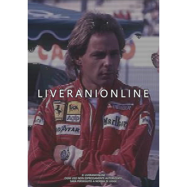 RETROSPETTIVA GERHARD BERGER PILOTA F1 NELLA FOTO GERHARD BERGER CON LA FERRARI 1988 AG ALDO LIVERANI SAS 