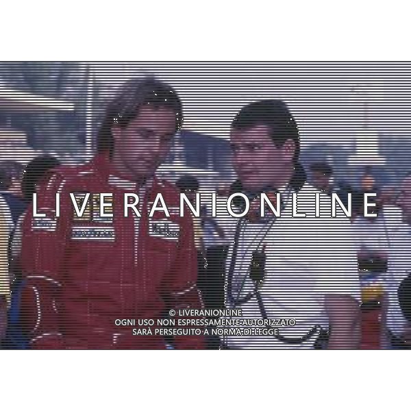 RETROSPETTIVA GERHARD BERGER PILOTA F1 NELLA FOTO GERHARD BERGER CON LA FERRARI 1988 AG ALDO LIVERANI SAS 