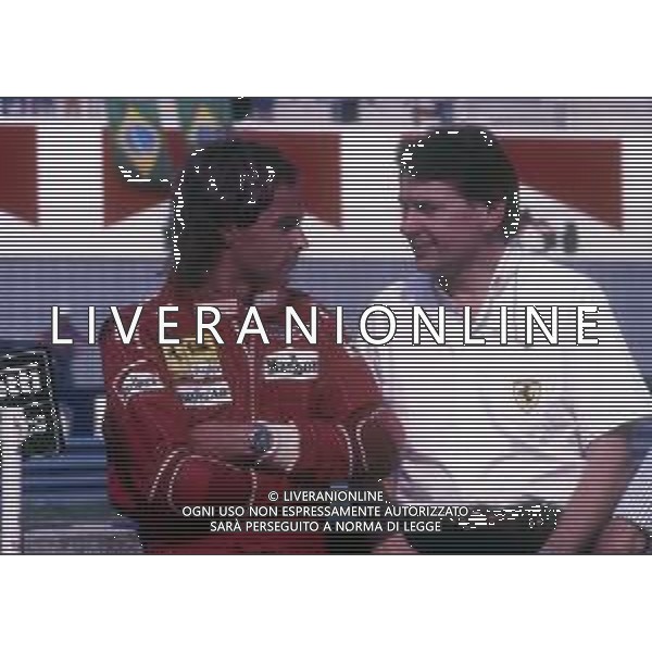 RETROSPETTIVA GERHARD BERGER PILOTA F1 NELLA FOTO GERHARD BERGER CON LA FERRARI 1988 CON L\'INGEGNERE JOHN BARNARD AG ALDO LIVERANI SAS 