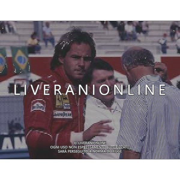 RETROSPETTIVA GERHARD BERGER PILOTA F1 NELLA FOTO GERHARD BERGER CON LA FERRARI 1988 AG ALDO LIVERANI SAS 