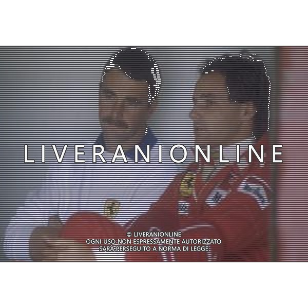 RETROSPETTIVA GERHARD BERGER PILOTA F1 NELLA FOTO GERHARD BERGER CON LA FERRARI 1989 E NIGEL MANSELL AG ALDO LIVERANI SAS
