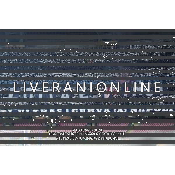 NAPOLI - ARSENAL RITORNO QUARTI DI FINALE EUROPA LEAGUE 18.04.2019 NELLA FOTO STRISCIONE DEI TIFOSI DEL NAPOLI ©MOSCA / AGENZIA ALDO LIVERANI SAS