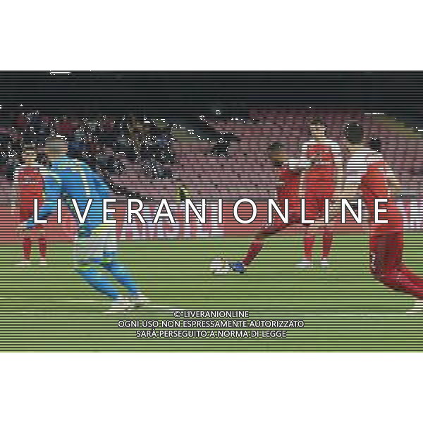 NAPOLI - ARSENAL RITORNO QUARTI DI FINALE EUROPA LEAGUE 18.04.2019 NELLA FOTO IL GOL DI ALEXANDRE LACAZETTE ©MOSCA / AGENZIA ALDO LIVERANI SAS