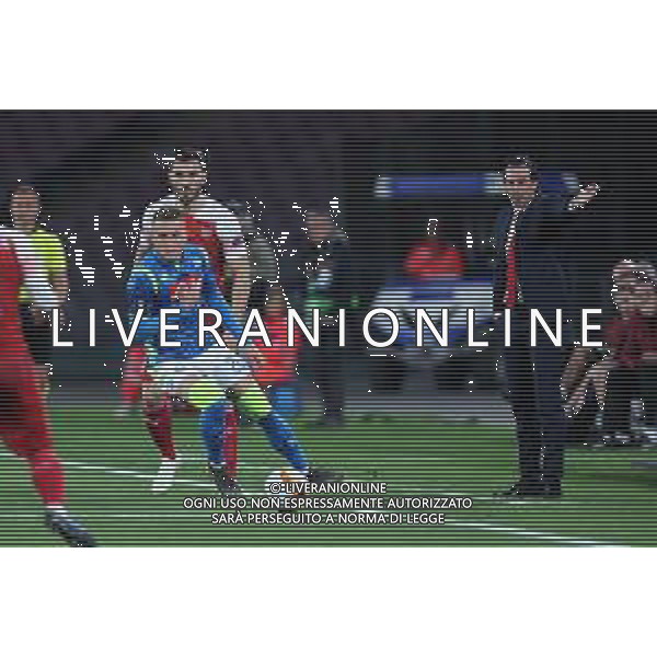NAPOLI - ARSENAL RITORNO QUARTI DI FINALE EUROPA LEAGUE 18.04.2019 NELLA FOTO PIOTR ZIELINSKI, UNAI EMERY ©MOSCA / AGENZIA ALDO LIVERANI SAS