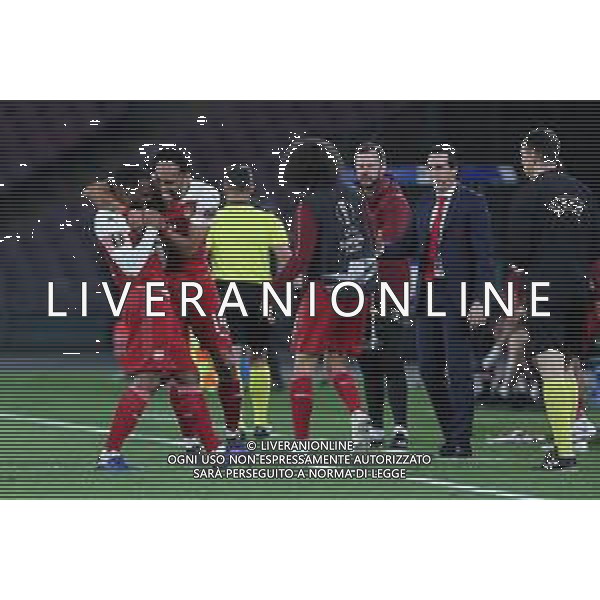 NAPOLI - ARSENAL RITORNO QUARTI DI FINALE EUROPA LEAGUE 18.04.2019 NELLA FOTO ESULTANZA DOPO IL GOL DI ALEXANDRE LACAZETTE ©MOSCA / AGENZIA ALDO LIVERANI SAS