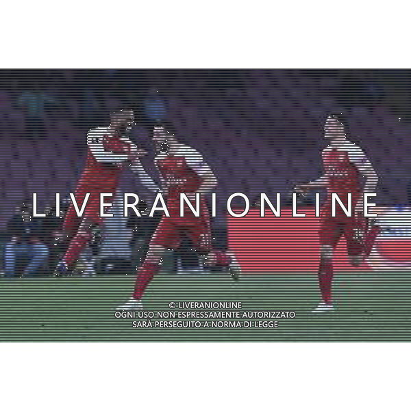 NAPOLI - ARSENAL RITORNO QUARTI DI FINALE EUROPA LEAGUE 18.04.2019 NELLA FOTO ESULTANZA DOPO IL GOL DI ALEXANDRE LACAZETTE ©MOSCA / AGENZIA ALDO LIVERANI SAS