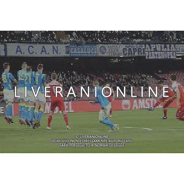 NAPOLI - ARSENAL RITORNO QUARTI DI FINALE EUROPA LEAGUE 18.04.2019 NELLA FOTO IL GOL DI ALEXANDRE LACAZETTE ©MOSCA / AGENZIA ALDO LIVERANI SAS