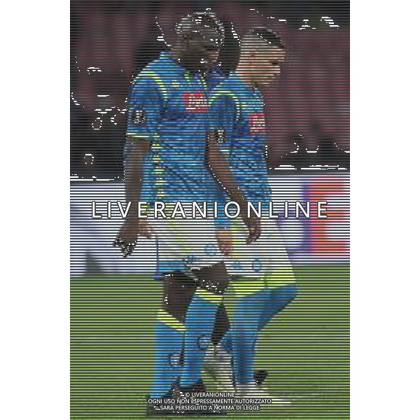 NAPOLI - ARSENAL RITORNO QUARTI DI FINALE EUROPA LEAGUE 18.04.2019 NELLA FOTO DELUSIONE FINE GARA KALIDOU KOULIBALY, JOSE\' CALLEJON ©MOSCA / AGENZIA ALDO LIVERANI SAS
