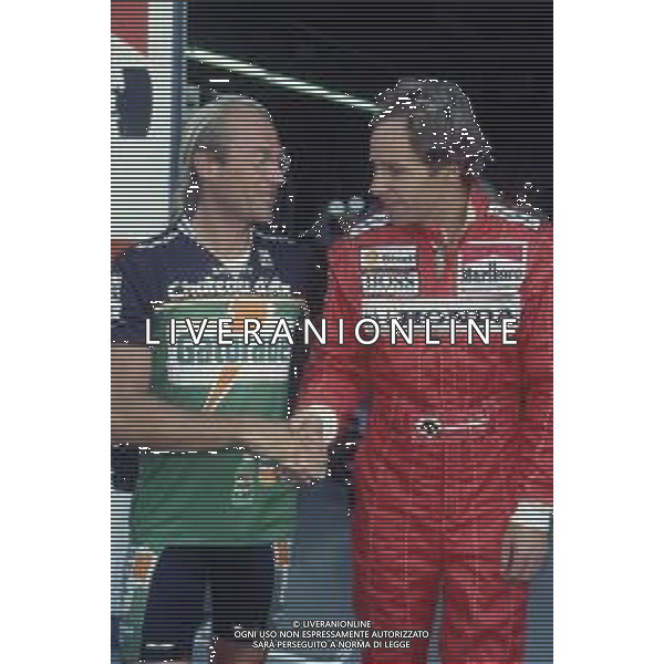 RETROSPETTIVA GERHARD BERGER PILOTA F1 NELLA FOTO GERHARD BERGER NEL 1992 CON LAURENT FIGNON AG ALDO LIVERANI SAS