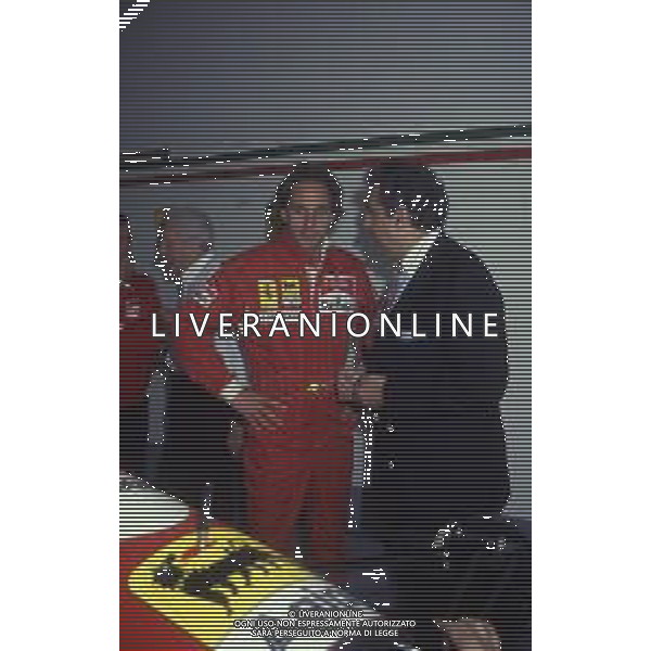 RETROSPETTIVA GERHARD BERGER PILOTA F1 NELLA FOTO GERHARD BERGER NEL 1993 CON LA FERRARI CON PLACIDO DOMINGO AG ALDO LIVERANI SAS