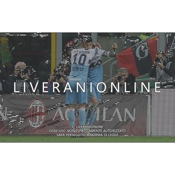 Coppa Italia TIM Cup 2018/2019 Semifinale Ritorno Milano - 24.04.2019 Milan-Lazio Nella Foto: esultanza dopo il gol di joaquin correa con Luis Alberto /Ph.Vitez-Ag. Aldo Liverani