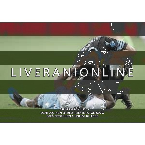 Coppa Italia TIM Cup 2018/2019 Semifinale Ritorno Milano - 24.04.2019 Milan-Lazio Nella Foto: esultanza di Thomas Strakosha e Bastos che festeggiano a fine gara /Ph.Vitez-Ag. Aldo Liverani