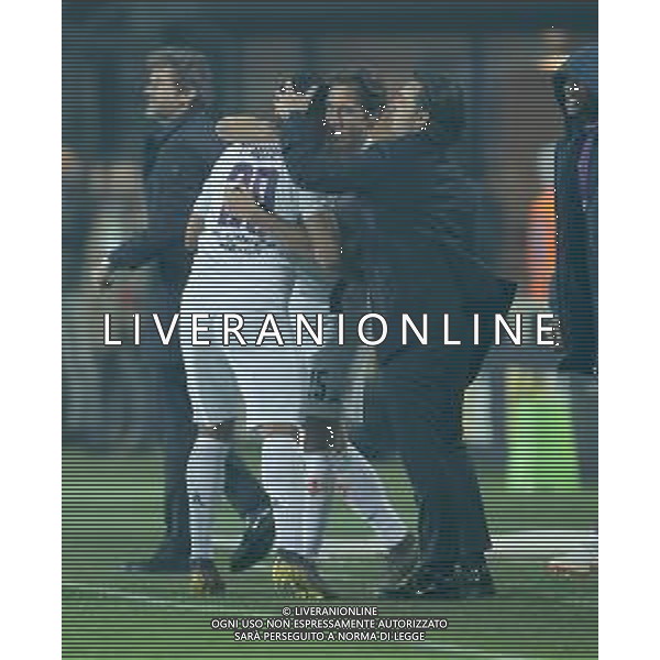 Coppa Italia TIM Cup 2018/2019 Semifinale Ritorno Bergamo - 25.04.2019 Atalanta-Fiorentina Nella Foto: esultanza dopo il gol di luis muriel con federico chiesa e montella vincenzo /Ph.Vitez-Ag. Aldo Liverani