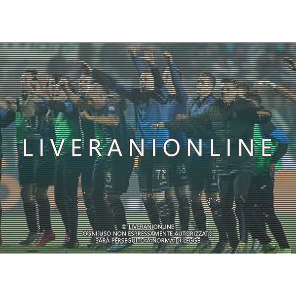 Coppa Italia TIM Cup 2018/2019 Semifinale Ritorno Bergamo - 25.04.2019 Atalanta-Fiorentina Nella Foto: esultanza dei giocatori dell’atalanta che festeggiano la vittoria a fine gara /Ph.Vitez-Ag. Aldo Liverani
