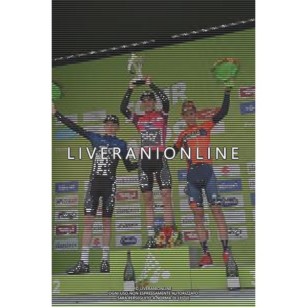 26-04-2019 Tour Of The Alps; Tappa 05 Caldaro - Bolzano; 2019, Bahrain - Merida; 2019, Team Sky; Nibali, Vincenzo; Geoghegan, Hart Tao; Sivakov, Pavel; Bolzano; ©SIROTTI / AGENZIA ALDO LIVERANI SAS