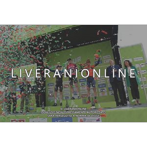 26-04-2019 Tour Of The Alps; Tappa 05 Caldaro - Bolzano; 2019, Bahrain - Merida; 2019, Team Sky; Nibali, Vincenzo; Geoghegan, Hart Tao; Sivakov, Pavel; Santini, Giacomo; Bolzano; ©SIROTTI / AGENZIA ALDO LIVERANI SAS