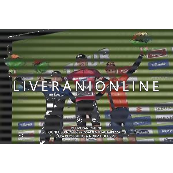26-04-2019 Tour Of The Alps; Tappa 05 Caldaro - Bolzano; 2019, Bahrain - Merida; 2019, Team Sky; Nibali, Vincenzo; Geoghegan, Hart Tao; Sivakov, Pavel; Bolzano; ©SIROTTI / AGENZIA ALDO LIVERANI SAS
