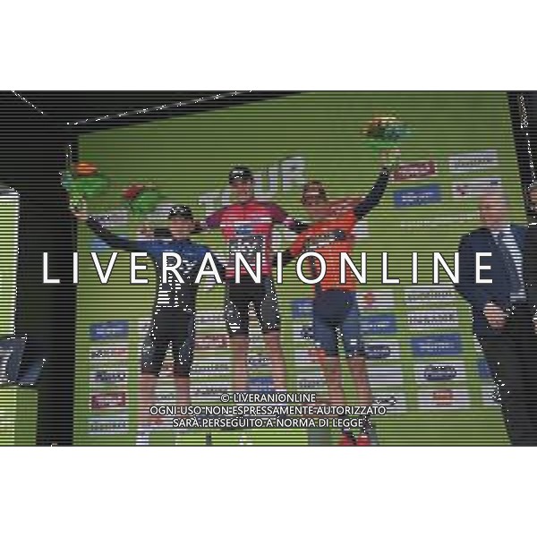 26-04-2019 Tour Of The Alps; Tappa 05 Caldaro - Bolzano; 2019, Bahrain - Merida; 2019, Team Sky; Nibali, Vincenzo; Geoghegan, Hart Tao; Sivakov, Pavel; Bolzano; ©SIROTTI / AGENZIA ALDO LIVERANI SAS