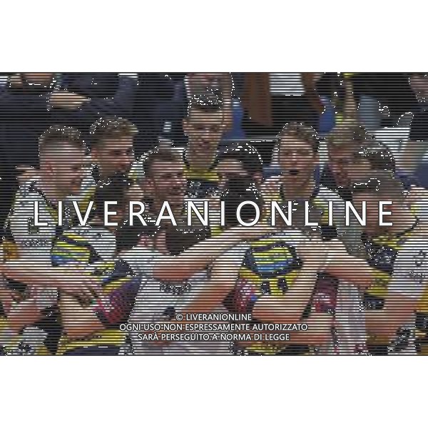 MODENA 25 04 2019 MODENA-PERUGIA 3-0 GARA 4 SEMIFINALE DEL CAMPIONATO NELLA FOTO SQUADRA DI MODENA DOPO LA PARTITA ©SANNA / AGENZIA ALDO LIVERANI SAS