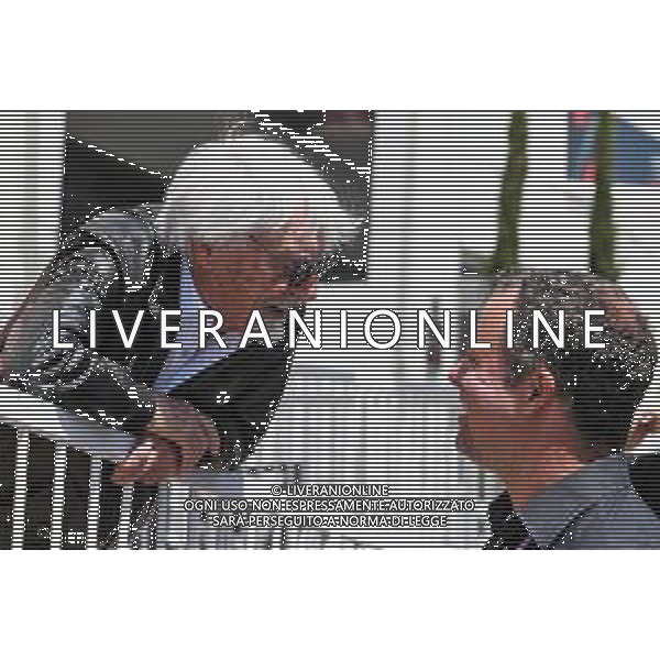 (L to R): Bernie Ecclestone (GBR) with Ted Kravitz (GBR) Sky Sports Pitlane Reporter. 28.04.2019. Formula 1 World Championship, Rd 4, Azerbaijan Grand Prix, Baku Street Circuit, Azerbaijan, Race Day. AG ALDO LIVERANI SAS-ONLY ITALY