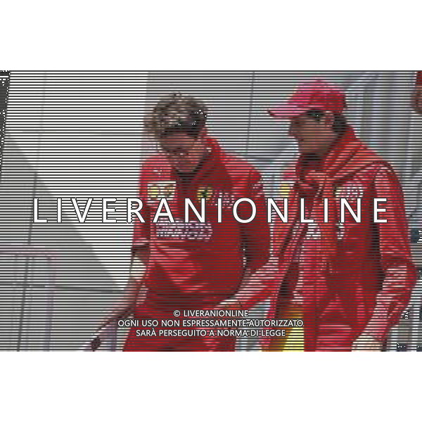 (L to R): Mattia Binotto (ITA) Ferrari Team Principal with John Elkann (ITA) FIAT Chrysler Automobiles Chairman. 28.04.2019. Formula 1 World Championship, Rd 4, Azerbaijan Grand Prix, Baku Street Circuit, Azerbaijan, Race Day. AG ALDO LIVERANI SAS-ONLY ITALY