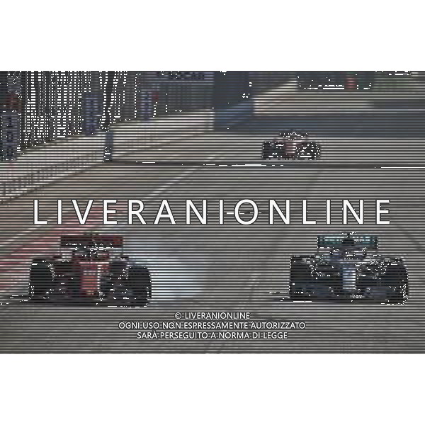 Charles Leclerc (MON) Ferrari SF90 and Lewis Hamilton (GBR) Mercedes AMG F1 W10 battle for position. 28.04.2019. Formula 1 World Championship, Rd 4, Azerbaijan Grand Prix, Baku Street Circuit, Azerbaijan, Race Day. AG ALDO LIVERANI SAS-ONLY ITALY