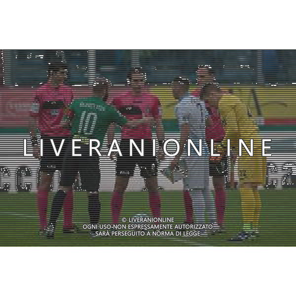 Calcio Serie C Gir.B: Pordenone Vs Giana Erminio, stadio Ottavio Bottecchia Pordenone (PN), 28 aprile 2019 Inzio partita - I due capitani © ALESSIO MARINI / AGENZIA ALDO LIVERANI SAS