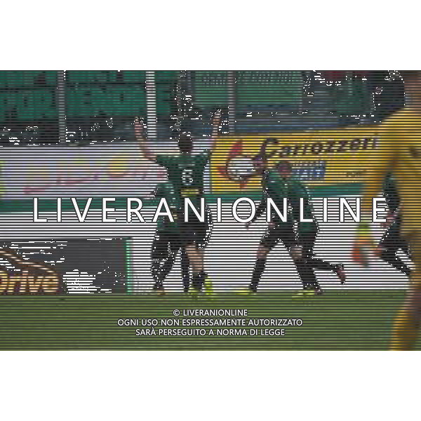 Calcio Serie C Gir.B: Pordenone Vs Giana Erminio, stadio Ottavio Bottecchia Pordenone (PN), 28 aprile 2019 esultanza dopo il gol di Barison © ALESSIO MARINI / AGENZIA ALDO LIVERANI SAS