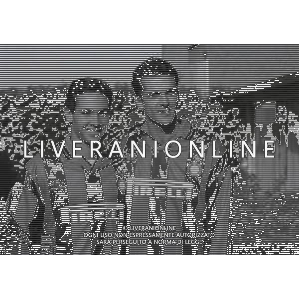 1995-1996 RETROSPETTIVA MARCO BRANCA CALCIATORE NELLA FOTO MARCO BRANCA CON LA MAGLIA DELL\'INTER CON CAIO AG ALDO LIVERANI SAS