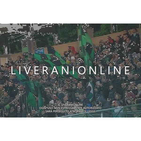 Calcio Serie C Gir.B: Pordenone Vs Giana Erminio, stadio Ottavio Bottecchia Pordenone (PN), 28 aprile 2019 Esultanza festeggiamenti per la promozione in Serie B - tifosi pordenone © Alessio Marini / AGENZIA ALDO LIVERANI SAS