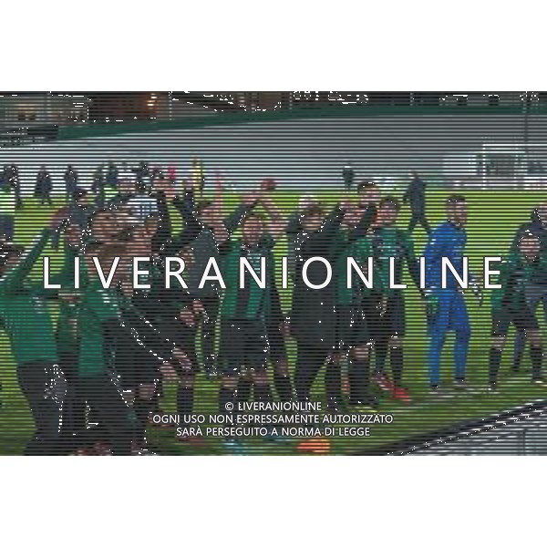 Calcio Serie C Gir.B: Pordenone Vs Giana Erminio, stadio Ottavio Bottecchia Pordenone (PN), 28 aprile 2019 Esultanza festeggiamenti per la promozione in Serie B © Alessio Marini / AGENZIA ALDO LIVERANI SAS