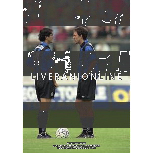 16-05-1999 BERGAMO-CAMPIONATO DI CALCIO SERIE B ATALANTA REGGIANA 0-0 NELLA FOTO NICOLA CACCIA E NICOLA ZANINI AG ALDO LIVERANI SAS