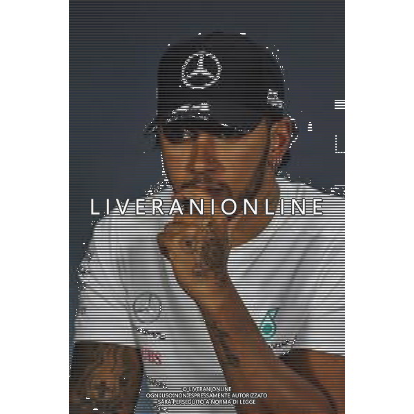 Lewis Hamilton (GBR) Mercedes AMG F1 in the post race FIA Press Conference. 28.04.2019. Formula 1 World Championship, Rd 4, Azerbaijan Grand Prix, Baku Street Circuit, Azerbaijan, Race Day. AG ALDO LIVERANI SAS-ONLY ITALY