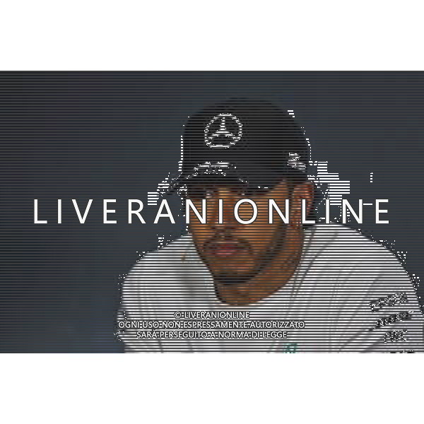 Lewis Hamilton (GBR) Mercedes AMG F1 in the post race FIA Press Conference. 28.04.2019. Formula 1 World Championship, Rd 4, Azerbaijan Grand Prix, Baku Street Circuit, Azerbaijan, Race Day. AG ALDO LIVERANI SAS-ONLY ITALY