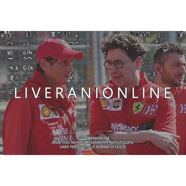 John Elkann (ITA) FIAT Chrysler Automobiles Chairman and Mattia Binotto (ITA) Ferrari Team Principal. 28.04.2019. Formula 1 World Championship, Rd 4, Azerbaijan Grand Prix, Baku Street Circuit, Azerbaijan, Race Day. AG ALDO LIVERANI SAS-ONLY ITALY