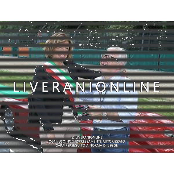 IMOLA 01 05 2019 AYRTON SENNA DAY 25 ANNIVERSARIO DALLA MORTE DI AYRTON SENNA A IMOLA 1994-2019 NELLA FOTO SINDACA MANUELA SANGIORGI E AUGUSTO MACHIRELLI EX DIRETTORE CON AMI FOTO GIANNI SANNA-AG ALDO LIVERANI SAS