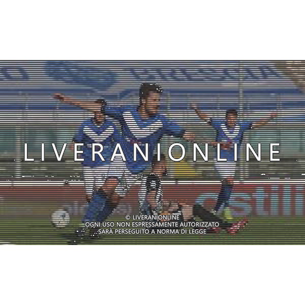 esultanza gol 1-0 di Daniele Dessena, Brescia - Ascoli partita di serie B, Brescia 1 maggio 2019. AG ALDO LIVERANI SAS