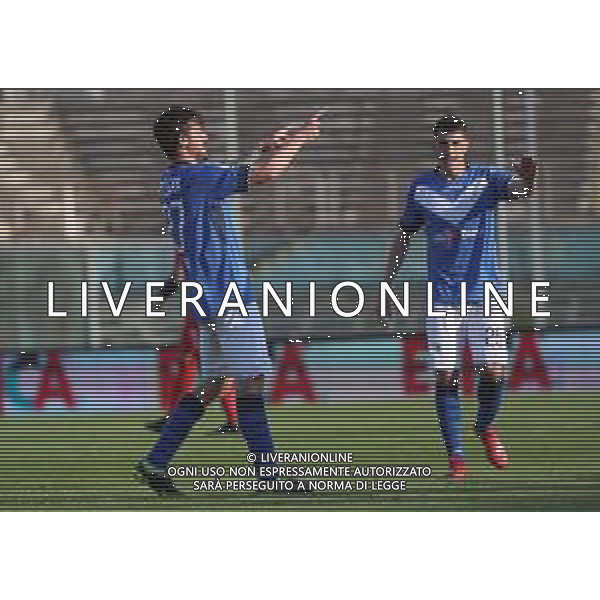 esultanza gol 1-0 di Daniele Dessena, Brescia - Ascoli partita di serie B, Brescia 1 maggio 2019. AG ALDO LIVERANI SAS