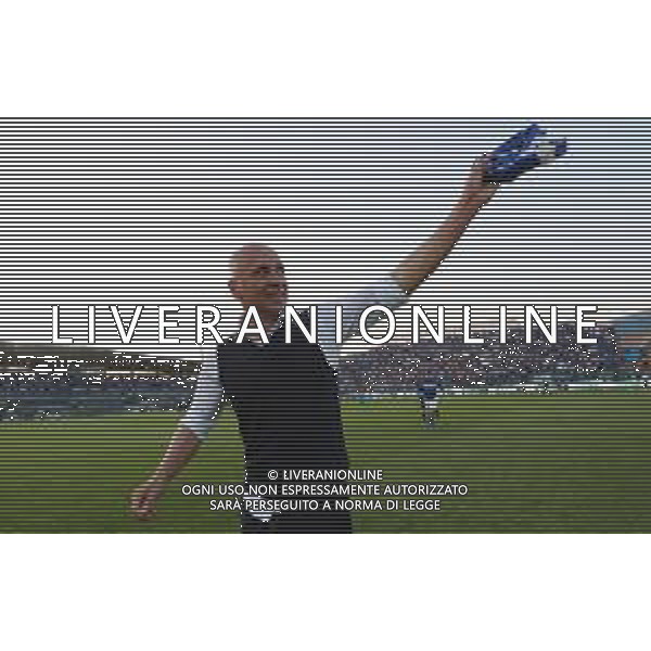 esultanza a fine partita di Eugenio Corini allenatore del Brescia Calcio , Brescia - Ascoli partita di serie B, Brescia 1 maggio 2019. AG ALDO LIVERANI SAS