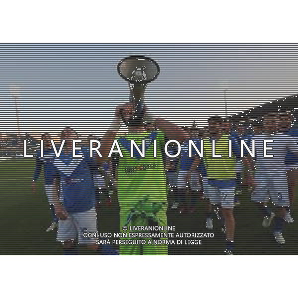 esultanza a fine partita dei giocatori del Brescia, Brescia - Ascoli partita di serie B, Brescia 1 maggio 2019. AG ALDO LIVERANI SAS