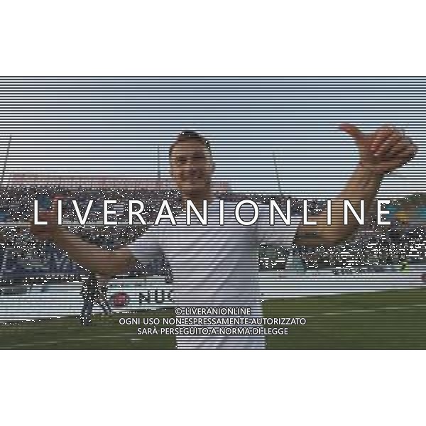 esultanza a fine partita di Alfredo Donnarumma , Brescia - Ascoli partita di serie B, Brescia 1 maggio 2019. AG ALDO LIVERANI SAS