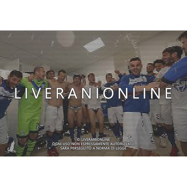 esultanza a fine partita negli spogliatoi , Brescia - Ascoli partita di serie B, Brescia 1 maggio 2019. AG ALDO LIVERANI SAS