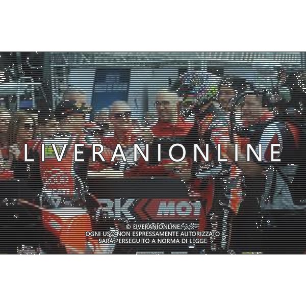 IMOLA 11 05 2019 SUPERBIKE IMOLA SABATO NELLA FOTO ALVARO BAUTISTA E CHAZ DAVIES DUCATI FOTO GIANNI SANNA-AG ALDO LIVERANI SAS