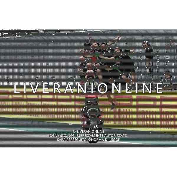 Motori: WorldSBK Pirelli Italian Round 11 Maggio 2019 Imola (Bo) nella foto jonathan Rea 1 esultanza all\'arrivo - Superbike Gara 1 ©ARCHIVIO / AGENZIA ALDO LIVERANI SAS