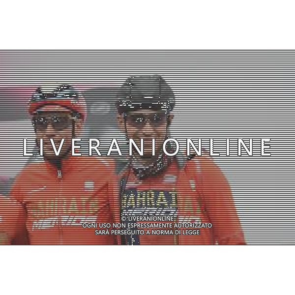 12-05-2019 Giro D\'italia; Tappa 02 Bologna - Fucecchio; 2019, Bahrain - Merida; Nibali, Vincenzo; Nibali, Antonio; Bologna Piazza Maggiore; - PARTENZA ©SIROTTI / AGENZIA ALDO LIVERANI SAS