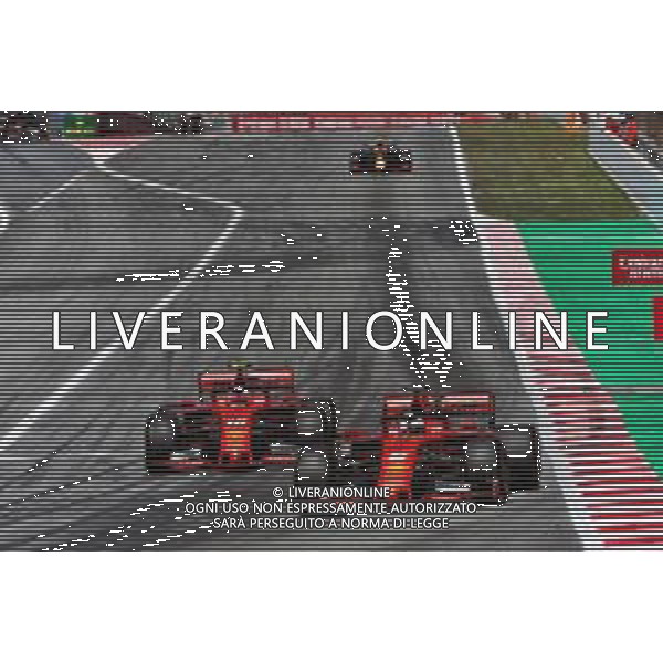 Sebastian Vettel (GER) Ferrari SF90 leads team mate Charles Leclerc (MON) Ferrari SF90. 12.05.2019. Formula 1 World Championship, Rd 5, Spanish Grand Prix, Barcelona, Spain, Race Day. AG ALDO LIVERANI-ONLY ITALY